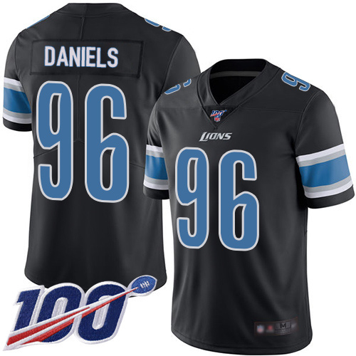 Detroit Lions Limited Black Men Mike Daniels Jersey NFL Football #96 100th Season Rush Vapor Untouchable